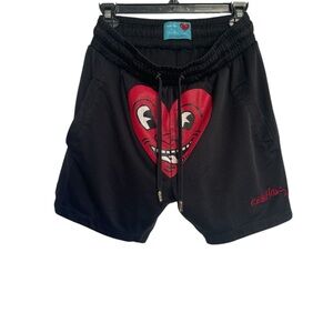 Keith Haring x Shorts Size Large Black Red Logo Print Men's Size Small
